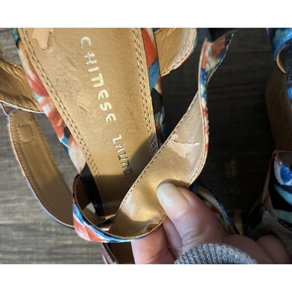 CHINESE LAUNDRY Floral Marianne Platform Wedge Sandals Womens Size 6.5 Boho Chic - Picture 10 of 10